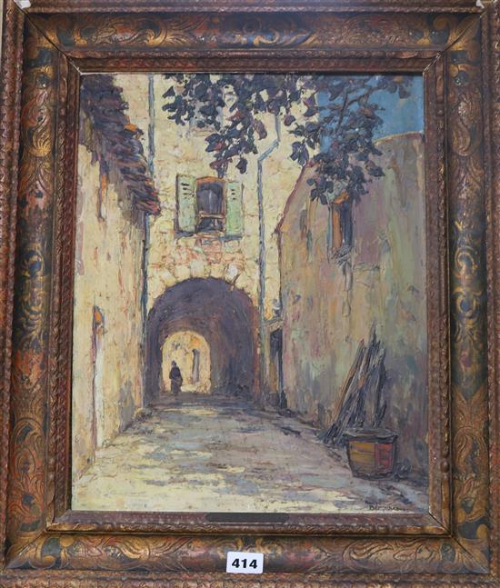 Andre Beronneau, oil on panel, Vieille Rue Grimaud, signed, 40 x 32cm